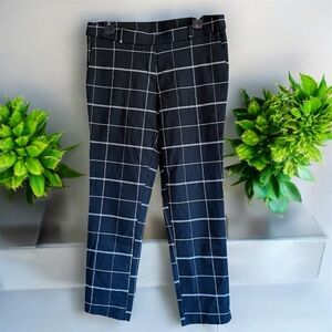 Black & white windowpane checked Pants sz medium pull on style